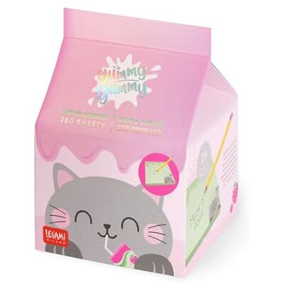 LEGAMI Yummy Yummy Memo anteckningsblock med 250 löstagbara ark, FSC-certifierat papper, storlek 7 x 10 x 7 cm, memo pad med gröna blad, Kitty LEGAMI Yummy Yummy Memo anteckningsblock med 250 löstagbara ark, FSC-certifierat papper, storlek 7 x 10 x 7 cm, memo pad med gröna blad, Kitty
