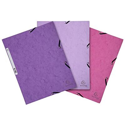 Exacompta Ref. 55574E kartong med 51 elastiska skjortor 3 flikar glansiga kort 400 g/m2 mått 24 x 32 cm för dokument i DIN A4-3 Candy färger: lila, rosa, lila Exacompta Ref. 55574E kartong med 51 elastiska skjortor 3 flikar glansiga kort 400 g/m2 mått 24 x 32 cm för dokument i DIN A4-3 Candy färger: lila, rosa, lila