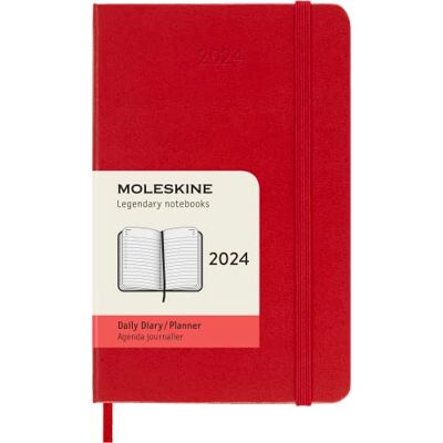 Moleskine 2024 Daglig planerare, 12 m, Pocket Scarlet Red, Hårt omslag (3,5 x 5,5) Moleskine 2024 Daglig planerare, 12 m, Pocket Scarlet Red, Hårt omslag (3,5 x 5,5)