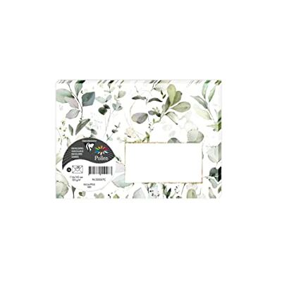 Clairefontaine 55037C COLLECTION EUCALYPTUS, paquet de 20 enveloppes imprimées Pollen 114x162 120g, Vert 3 Clairefontaine 55037C COLLECTION EUCALYPTUS, paquet de 20 enveloppes imprimées Pollen 114x162 120g, Vert 3