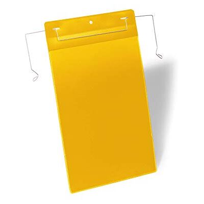 Durable 175304 Plastficka A4S med ståltrådsfäste, gul, 50 stycken Durable 175304 Plastficka A4S med ståltrådsfäste, gul, 50 stycken