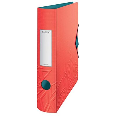 Leitz 180° aktiv Urban Chic A4-spak bågfil, röd, böjd ryggrad 65 mm bredd, elastisk fästning, lätt polyskum, Urban Chic, 11170020 Leitz 180° aktiv Urban Chic A4-spak bågfil, röd, böjd ryggrad 65 mm bredd, elastisk fästning, lätt polyskum, Urban Chic, 11170020
