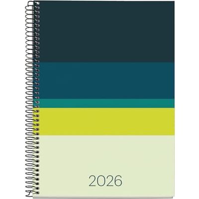 Miquelrius Agenda 2026 18 månader, A5+, veckoplanerare: juli '25 till december'26, veckovisning, metallspiral, fodrad kartong, katalansk-engelsk-portugisisk Miquelrius Agenda 2026 18 månader, A5+, veckoplanerare: juli '25 till december'26, veckovisning, metallspiral, fodrad kartong, katalansk-engelsk-portugisisk