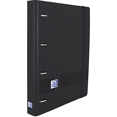 Oxford Arkivskåp med 4 ringar av polyfoam plast med gummi, A4-storlek, avtagbar skiffer, klistermärkesblad, ersättning med 5 band färg och rutnät 5 x 5. Live & Go, svart Oxford Arkivskåp med 4 ringar av polyfoam plast med gummi, A4-storlek, avtagbar skiffer, klistermärkesblad, ersättning med 5 band färg och rutnät 5 x 5. Live & Go, svart