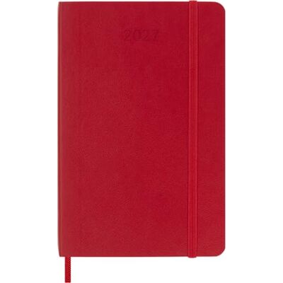Moleskine Veckoplanerare 2027, mjukt omslag 12 månaders dagbok med utrymme för anteckningar och elastisk stängning, fickstorlek 9 x 14 cm, scharlakansröd Moleskine Veckoplanerare 2027, mjukt omslag 12 månaders dagbok med utrymme för anteckningar och elastisk stängning, fickstorlek 9 x 14 cm, scharlakansröd