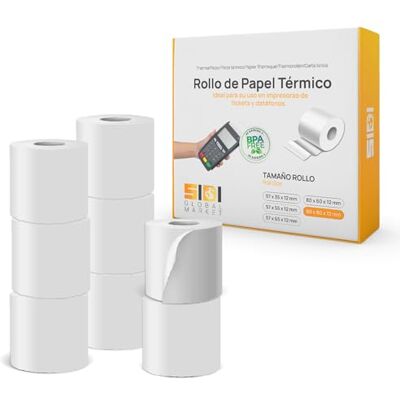 Global Termisk rulle, termisk pappersrulle, termiskt papper för tpv taktil gästfrihet, kassaregister, biljettskrivare, vit pappersrulle för datofon och skrivare, storlek 80 x 80 x 12 SIDI (24 st) Global Termisk rulle, termisk pappersrulle, termiskt papper för tpv taktil gästfrihet, kassaregister, biljettskrivare, vit pappersrulle för datofon och skrivare, storlek 80 x 80 x 12 SIDI (24 st)