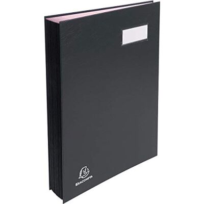 Exacompta Ref. 57021E kartong med 8 styrskärmar bälgsrygg på canvas etiketthållare laminerat omslag 20 rosa kortfack med 3 perforeringar 24 x 35 cm svart Exacompta Ref. 57021E kartong med 8 styrskärmar bälgsrygg på canvas etiketthållare laminerat omslag 20 rosa kortfack med 3 perforeringar 24 x 35 cm svart