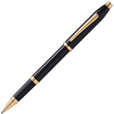 Cross Century II Svart Lacquer Rollerball-penna med 23 karat guldpläterade möten inkl. Lyxig presentförpackning – påfyllningsbar rullpenna Cross Century II Svart Lacquer Rollerball-penna med 23 karat guldpläterade möten inkl. Lyxig presentförpackning – påfyllningsbar rullpenna