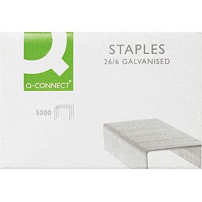 Q-Connect häftklamrar 26/6 mm (förpackning med 5 000) KF27001 Q-Connect häftklamrar 26/6 mm (förpackning med 5 000) KF27001