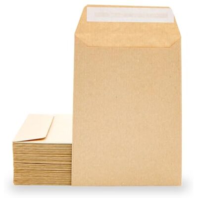 OFITURIA Kraft Paper Kuvert med silikonband för inbjudningar eller gästpresentpåsar vid bröllop, nattvardsdelar eller dop. Kuvert för smycken eller frön ofyturia (500 kuvert, 100 x 145 mm) OFITURIA Kraft Paper Kuvert med silikonband för inbjudningar eller gästpresentpåsar vid bröllop, nattvardsdelar eller dop. Kuvert för smycken eller frön ofyturia (500 kuvert, 100 x 145 mm)