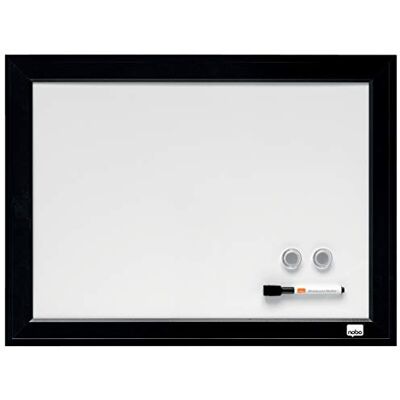 Nobo Liten magnetisk whiteboard med svart ram, väggmontering, inkl. monteringssats, hem/kontor, 585 x 430 mm, 1903785 Nobo Liten magnetisk whiteboard med svart ram, väggmontering, inkl. monteringssats, hem/kontor, 585 x 430 mm, 1903785