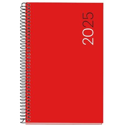 Miquelrius Agenda 2025, Årlig dagbok 117 x 182 mm, dagskalender, flexibelt polypropen, spiralpapper, 80 g/m², spanska, engelska och portugisiska Miquelrius Agenda 2025, Årlig dagbok 117 x 182 mm, dagskalender, flexibelt polypropen, spiralpapper, 80 g/m², spanska, engelska och portugisiska