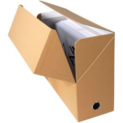 Exacompta Ref. 89428E – kartong med 5 överföringslådor i kanvas – baksida 120 mm – med en metallögla – för DIN A4 – Mått 25,5 x 34 x 12 cm – Havanna – levereras monterad Exacompta Ref. 89428E – kartong med 5 överföringslådor i kanvas – baksida 120 mm – med en metallögla – för DIN A4 – Mått 25,5 x 34 x 12 cm – Havanna – levereras monterad