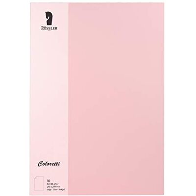 Rössler 220701523 – Coloretti brevpapper, 80 g/m², DIN A4, rosa, 10 ark Rössler 220701523 – Coloretti brevpapper, 80 g/m², DIN A4, rosa, 10 ark