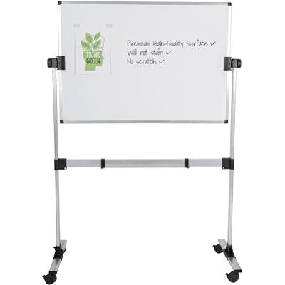 Bi-Office Earth Vändbar Whiteboard, 1065x750 mm, Dubbelsidig Keramisk Yta, Struktur i Aluminium och Svart Plast Bi-Office Earth Vändbar Whiteboard, 1065x750 mm, Dubbelsidig Keramisk Yta, Struktur i Aluminium och Svart Plast