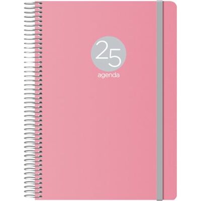 DOHE Dagbok 2024 Dagsida Storlek: 15 x 21 cm (A5) 336 sidor Spiralbunden Hårt plastskydd Rosa Memphis-modell DOHE Dagbok 2024 Dagsida Storlek: 15 x 21 cm (A5) 336 sidor Spiralbunden Hårt plastskydd Rosa Memphis-modell
