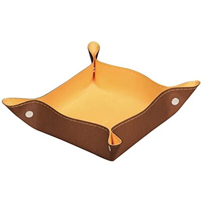 Vändbar organiser i konstläder - Koppar - 12x12x4,5 cm Vändbar organiser i konstläder - Koppar - 12x12x4,5 cm