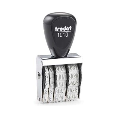 Trodat Blister Dater 1010 Classic Separat bläck Tryckstorlek 4 x 26 mm B1094 Datum på franska Svart stämpel Trodat Blister Dater 1010 Classic Separat bläck Tryckstorlek 4 x 26 mm B1094 Datum på franska Svart stämpel