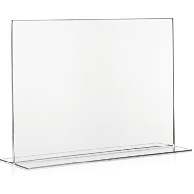 VITAdisplays ® T-stativ liggande format/bordsstativ/akrylglas-stativ/T-reklamstativ, DIN A4 (29,7 × 21 cm), transparent från original PLEXIGLAS® VITAdisplays ® T-stativ liggande format/bordsstativ/akrylglas-stativ/T-reklamstativ, DIN A4 (29,7 × 21 cm), transparent från original PLEXIGLAS®
