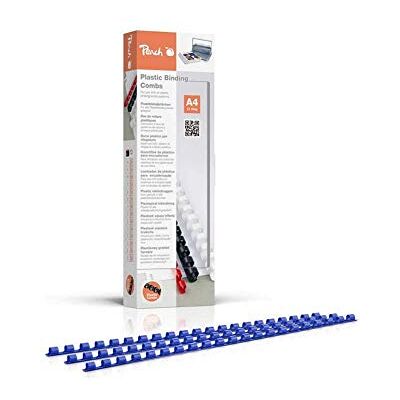 Peach Persika plastbindningsstöd A4 – 6 mm – 25 ark – 100 stycken – blå – PB406-04 Peach Persika plastbindningsstöd A4 – 6 mm – 25 ark – 100 stycken – blå – PB406-04