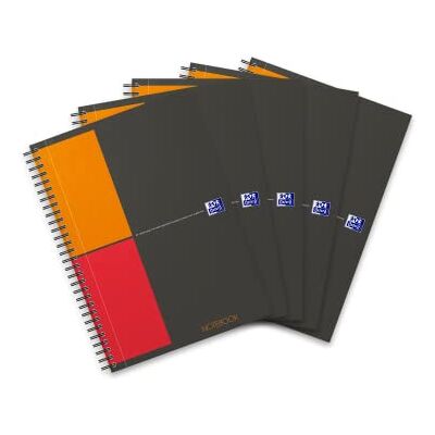 Oxford Notebook International B5, rutig, 160 sidor, stabilt kartonglock, 5 stycken Oxford Notebook International B5, rutig, 160 sidor, stabilt kartonglock, 5 stycken