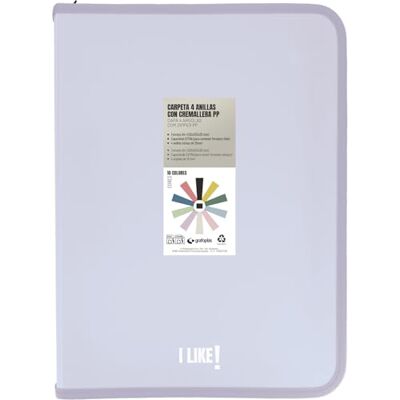 Grafoplás Grafoplas A4-ringpärm med A4+ dragkedjor, mjuk lavendel, 4 ringar 25 mm, inklusive plastkompressor, Like brevpapperskollektion, polypropylenmaterial, perfekt skolmaterial Grafoplás Grafoplas A4-ringpärm med A4+ dragkedjor, mjuk lavendel, 4 ringar 25 mm, inklusive plastkompressor, Like brevpapperskollektion, polypropylenmaterial, perfekt skolmaterial