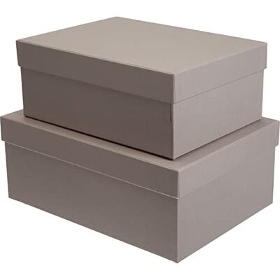 Rössler 13491453490 – Boxline 2-pack kartonger, rektangulär, taupe färg Rössler 13491453490 – Boxline 2-pack kartonger, rektangulär, taupe färg