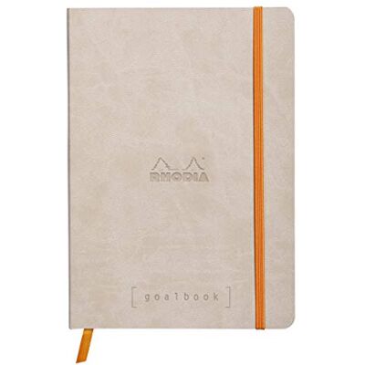 Rhodia 117745C Anteckningsbok Goalbook (DIN A5, 14,8 x 21 cm, prick, praktisk och trendig, med mjukt lock, 90 g, elfenbensfärgat papper, 120 ark, elastiskt band, bokmärken) 1 st, beige Rhodia 117745C Anteckningsbok Goalbook (DIN A5, 14,8 x 21 cm, prick, praktisk och trendig, med mjukt lock, 90 g, elfenbensfärgat papper, 120 ark, elastiskt band, bokmärken) 1 st, beige