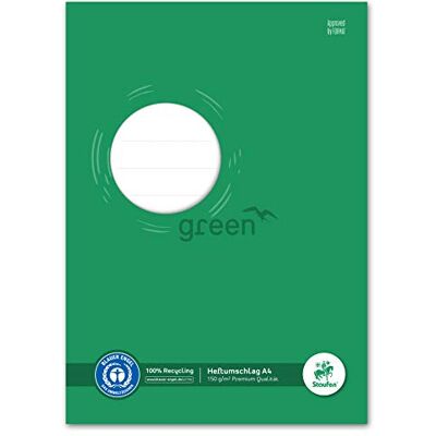 Staufen 794004611 – löpande grön häftapparat – med textfält, DIN A4, 150 g/m² återvunnet papper, färg: grön, perfekt skydd för skolhäv, 10 stycken Staufen 794004611 – löpande grön häftapparat – med textfält, DIN A4, 150 g/m² återvunnet papper, färg: grön, perfekt skydd för skolhäv, 10 stycken