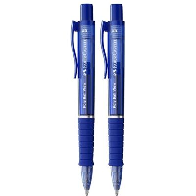 Faber-Castell 205013 – kulspetspenna poly boll view amiral blå, 2 stycken, med utbytbar XB-påfyllning, dokumentsäker Faber-Castell 205013 – kulspetspenna poly boll view amiral blå, 2 stycken, med utbytbar XB-påfyllning, dokumentsäker