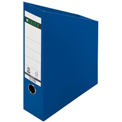 Leitz Stående samlare 80 mm ryggbredd, A4, 10-pack, hård kartong, vikbar, blå, 24230035 Leitz Stående samlare 80 mm ryggbredd, A4, 10-pack, hård kartong, vikbar, blå, 24230035