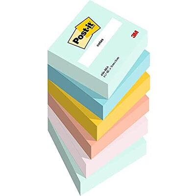 Post-it Notes Strandfärgsamling, paket med 6 dynor, 100 ark per dyna, 76 mm x 76 mm, grön, gul, orange, blå, rosa självklistrande anteckningar för anteckningar, att göra-listor och påminnelser Post-it Notes Strandfärgsamling, paket med 6 dynor, 100 ark per dyna, 76 mm x 76 mm, grön, gul, orange, blå, rosa självklistrande anteckningar för anteckningar, att göra-listor och påminnelser