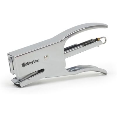 Waytex 931550 metallhäftapparatång 25 ark, kompakt 100% metall, för 24/6 och 26/6 häftklamrar, intensiv användning krom Waytex 931550 metallhäftapparatång 25 ark, kompakt 100% metall, för 24/6 och 26/6 häftklamrar, intensiv användning krom