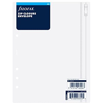 Filofax A5 zip-lås kuvert, 148 mm x 210 mm Filofax A5 zip-lås kuvert, 148 mm x 210 mm