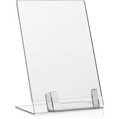 VITAdisplays DIN A5 reklamstativ, L-stativ, L-stativ med extra visitkortshållare som bordsstativ av original PLEXIGLAS VITAdisplays DIN A5 reklamstativ, L-stativ, L-stativ med extra visitkortshållare som bordsstativ av original PLEXIGLAS