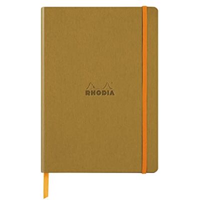 Rhodia 117382C Carnet Souple Or A5 Ligné 160 pages Papier Clairefontaine Ivoire 90 g/m Marque-Page, Fermeture Élastique Couverture Simili Cuir-Collection rama Rhodia 117382C Carnet Souple Or A5 Ligné 160 pages Papier Clairefontaine Ivoire 90 g/m Marque-Page, Fermeture Élastique Couverture Simili Cuir-Collection rama