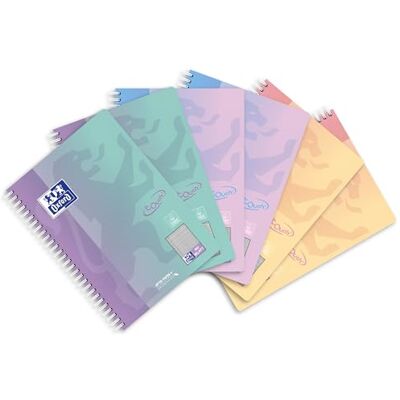 Oxford Touch Collegeblock B5 rutig, pastellfärggradient, 160 sidor, sorterade, 6 stycken Oxford Touch Collegeblock B5 rutig, pastellfärggradient, 160 sidor, sorterade, 6 stycken
