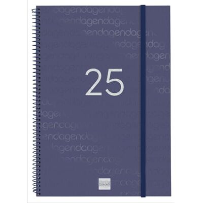 Finocam Spiral agenda år 2025 vecka vertikal vy januari 2025 december 2025 (12 månader) spansk blå Finocam Spiral agenda år 2025 vecka vertikal vy januari 2025 december 2025 (12 månader) spansk blå