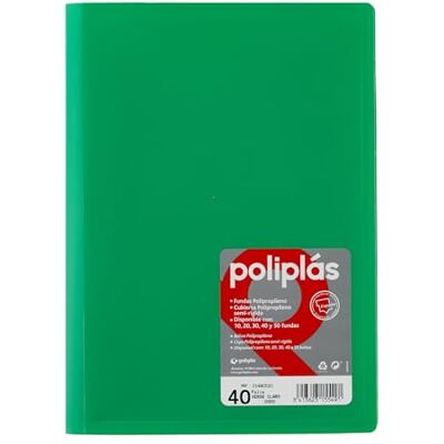 Grafoplás Grafoplas I Plastfodral I 40 Transparenta Fodral I Storlek Folio Grön I Serie Polypler Opak I Tillverkad i Spanien I Flexibla Kepsar I Stor Förvaringskapacitet Grafoplás Grafoplas I Plastfodral I 40 Transparenta Fodral I Storlek Folio Grön I Serie Polypler Opak I Tillverkad i Spanien I Flexibla Kepsar I Stor Förvaringskapacitet