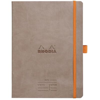 Rhodia 117784C möte Taupe Soft Notebook A5+ 16 x 21 cm förtryckt datum/anteckningar/åtgärd 160 p avtagbar Clairefontaine papper 90 gsm bokmärke, pennhållare konstläder - Rhodia 117784C möte Taupe Soft Notebook A5+ 16 x 21 cm förtryckt datum/anteckningar/åtgärd 160 p avtagbar Clairefontaine papper 90 gsm bokmärke, pennhållare konstläder -