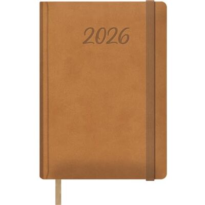 DOHE Agenda 2026 Dag sida, A5 (15 x 21 cm), hårt omslag i läder, gummistängning, bokmärken, 12 månader januari till december, årlig planerare på spanska Samba Camel DOHE Agenda 2026 Dag sida, A5 (15 x 21 cm), hårt omslag i läder, gummistängning, bokmärken, 12 månader januari till december, årlig planerare på spanska Samba Camel