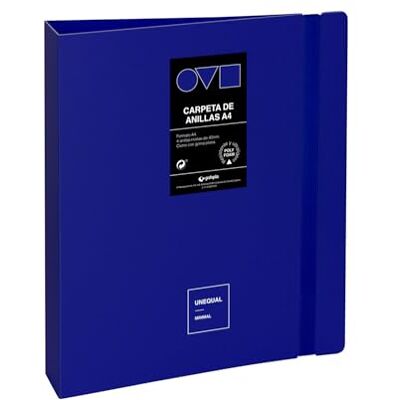 Grafoplás Grafoplas A4-ringpärm 4 D-ringar 40 mm Minimal Unequal Blå 360 bländare Robust och ultralätt Polyfoam Återvinningsbar Perfekt för skol- och kontorsdokument Grafoplás Grafoplas A4-ringpärm 4 D-ringar 40 mm Minimal Unequal Blå 360 bländare Robust och ultralätt Polyfoam Återvinningsbar Perfekt för skol- och kontorsdokument