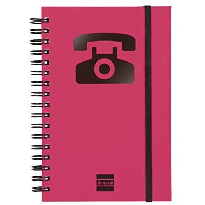 Finocam 8510598 – Index telefonkabel dubbel spiral och gummizug, 48 blad, 120 g, återvunnen, 10 x 15 cm färg MAGENTA Finocam 8510598 – Index telefonkabel dubbel spiral och gummizug, 48 blad, 120 g, återvunnen, 10 x 15 cm färg MAGENTA
