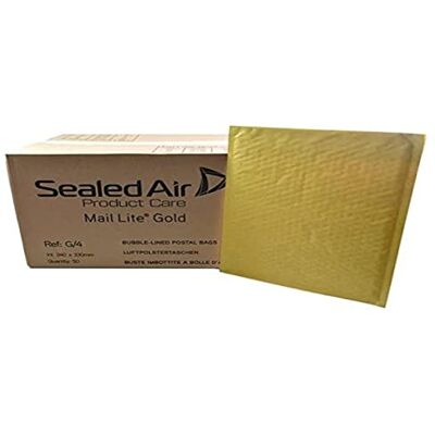 Sealed Air Sealair Mail Lite guld självförseglande kuvert, 240 x 330 mm, 50 /BX, 50 st Sealed Air Sealair Mail Lite guld självförseglande kuvert, 240 x 330 mm, 50 /BX, 50 st