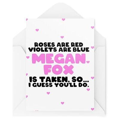 Tongue in Peach Roliga kort för par – årsdag alla hjärtans dag – Roses Are Red Violets Are Blue Megan Fx So You'll Do – Celebrity Crush – CBH2084 Tongue in Peach Roliga kort för par – årsdag alla hjärtans dag – Roses Are Red Violets Are Blue Megan Fx So You'll Do – Celebrity Crush – CBH2084
