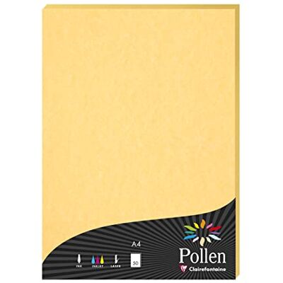 Clairefontaine 120011C Étui de 50 Feuilles Format A4 (21x29,7cm) 120g/m² Coloris Chamois marbré Papier d'Invitation Evènements et Correspondance Gamme Pollen Papier Premium Clairefontaine 120011C Étui de 50 Feuilles Format A4 (21x29,7cm) 120g/m² Coloris Chamois marbré Papier d'Invitation Evènements et Correspondance Gamme Pollen Papier Premium