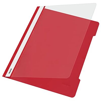 Leitz 41910025 standardhäftapparat (A4, långt textfält, PVC) röd Leitz 41910025 standardhäftapparat (A4, långt textfält, PVC) röd