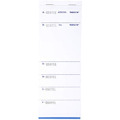 Exacompta Blocs brasserie 9,5x26cm 50 feuillets dupli autocopiants Exacompta Blocs brasserie 9,5x26cm 50 feuillets dupli autocopiants