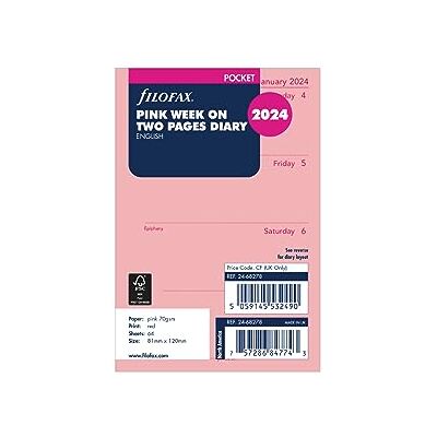 Filofax Fickvecka på två sidor engelsk 2024 dagbok rosa Filofax Fickvecka på två sidor engelsk 2024 dagbok rosa