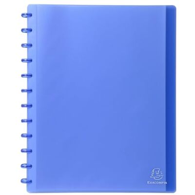 Exacompta Ref. 86352E kartong med 4 avtagbara ringpärmar med 30 avtagbara kornfickor 60 vyer för A4 Dim 24,5 x 31 cm genomskinligt hårt omslag blå färg Exacompta Ref. 86352E kartong med 4 avtagbara ringpärmar med 30 avtagbara kornfickor 60 vyer för A4 Dim 24,5 x 31 cm genomskinligt hårt omslag blå färg